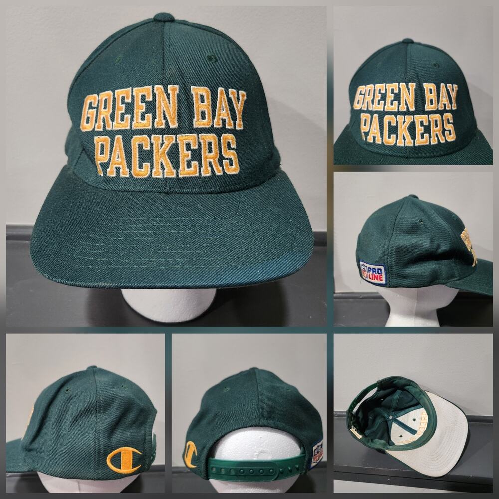 VTG 90s Y2K Green Bay Packers NFL Pro Line Football Champion Snapback Hat Cap